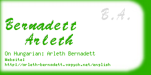 bernadett arleth business card